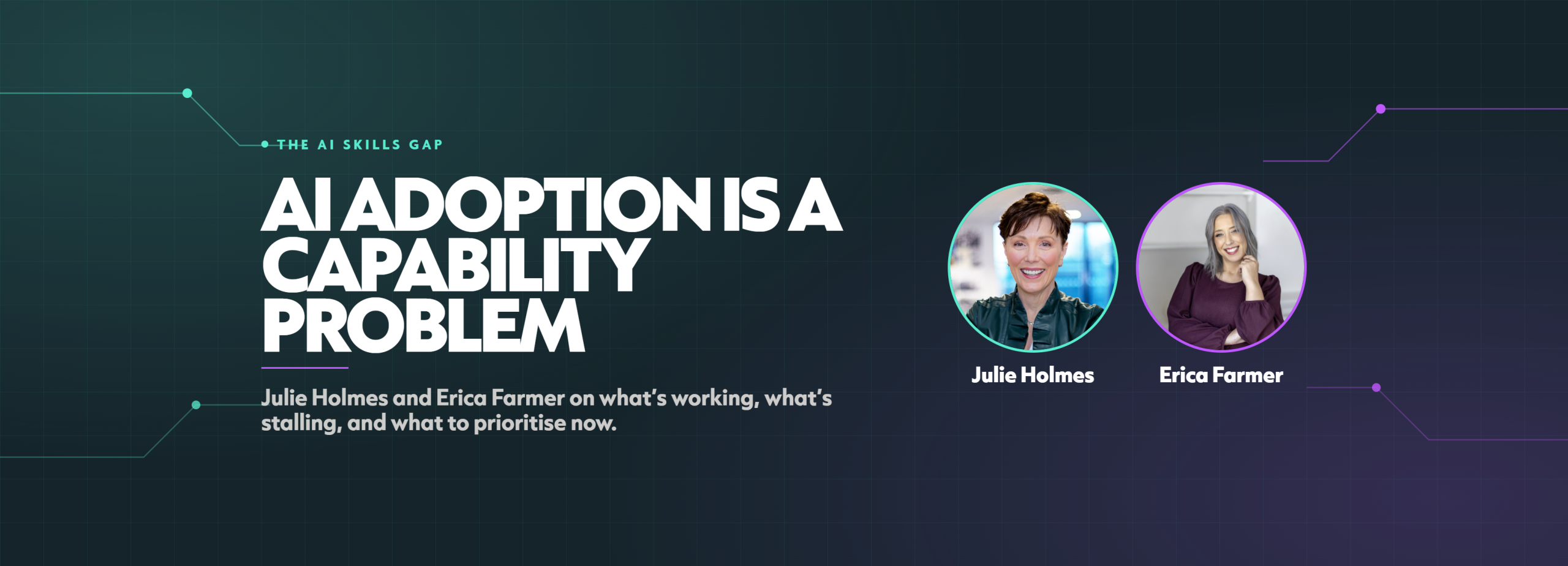 AI adoption webinar panel with Julie Holmes and Erica Farmer